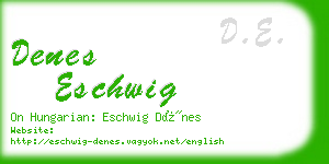 denes eschwig business card